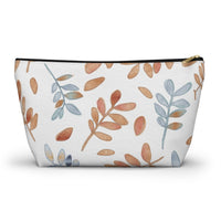 Watercolor Tossed Leaves Accessory Pouch w T-bottom in Orange
